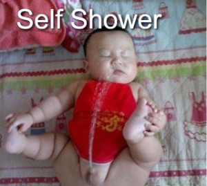 peeing baby